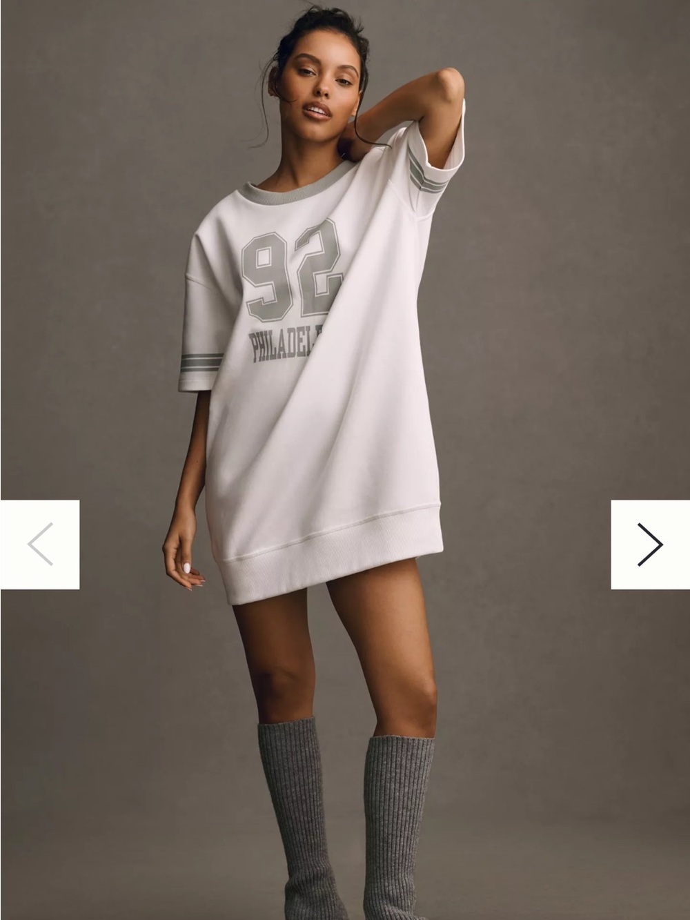 Daily Practice Anthropologie Sporty Tee pullover white gray sweatshirt tunic 92